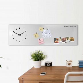 Design Object - Orologio da parete orizzontale con lavagna magnetica e accessori "LOADING" - SKU: IT618 