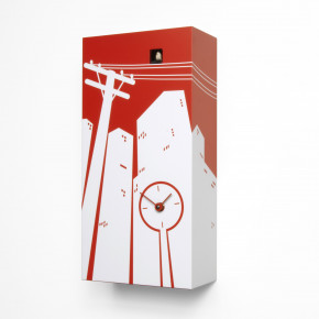 Progetti - - Design By: Riccardo Paolino e Matteo Fusi Orologio da parete di design a cucù Cucucity - SKU: 018500 