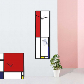 Design Object - Modello: Mondrian - Orologio da parete con lavagna magnetica - SKU: IT908 