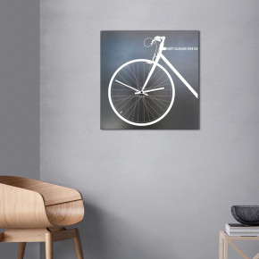 Design Object - Modello: Industrial - Orologio da parete in metallo quadrato dal design moderno "Bicicletta" - Colore: Nero - SKU: IT608FN 