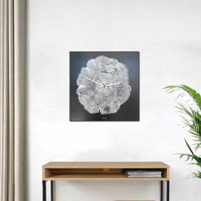 Design Object - Modello: Albero della Vita - Orologio da parete in metallo quadrato dal design moderno ed elegante - Colore: Nero - SKU: IT610FN