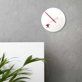 Design Object - Modello: Cupido - Orologio da parete rotondo in metallo dal design moderno e minimal - Colore: Rosso - SKU: IT6987 