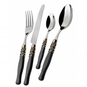 Bugatti - - Design By: Virgilio Bugatti Set di posate 24pz con manico in madreperla e ghiera dorata collezione "Selene" - SKU: SELENE-D 