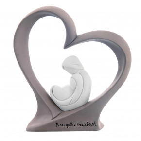 Bongelli Preziosi - Scultura da tavolo con sacra famiglia bianco dentro ad un cuore colorato - SKU: ME1327/ 