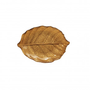 Easy Life - Modello: Forest Dream - Piattino in vetro a forma di foglia di betulla - Colore: Ocra - SKU: R1534#FODO - Codice EAN: 8001544175645