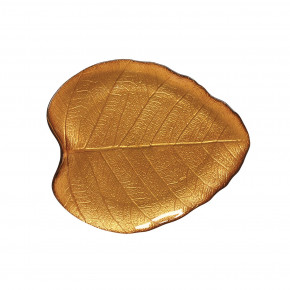 Easy Life - Modello: Forest Dream - Piattino in vetro a forma di foglia di tiglio - Colore: Ocra - SKU: R1538#FODO - Codice EAN: 8001544175669 