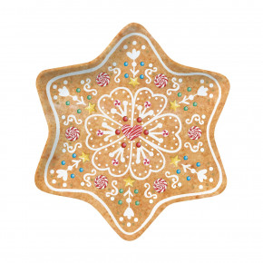 Easy Life - Modello: Sweet Christmas - Piatto a forma di stella in porcellana con decoro natalizio - Colore: Bianco - SKU: R1484#SWEC - Codice EAN: 8001544174518