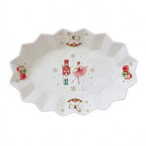 Easy Life - Modello: Magie de Noel - Piatto ovale in porcellana con decori natalizi - Colore: Multicolore - SKU: R1048#MNOE - Codice EAN: 8001544020228 