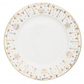 Easy Life - Modello: Christmas Lights - Set 6 PiattI pianI in porcellana a tema natalizio - Colore: Oro - SKU: R0942#CHLI - Codice EAN: 8001544133072