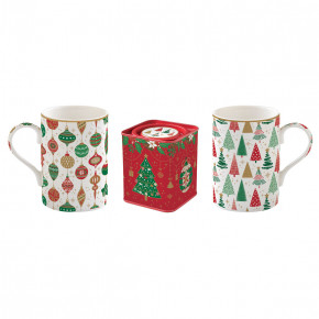 Easy Life - Modello: Jingle Bells - Set 2 tazze in porcellana con scatola a tema natalizio - Colore: Multicolore - SKU: R1497#JING - Codice EAN: 8001544155678
