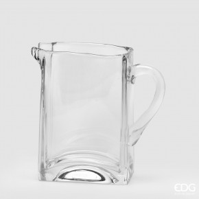 EDG - Enzo de Gasperi - Caraffa quadrata alta con manico in vetro - Colore: Trasparente - SKU: 7800038A000 - Codice EAN: 8059824351319