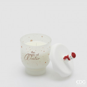 EDG - Enzo de Gasperi - Modello: Snowy - Decorazione di natale per la tavola candela profumata - Colore: Bianco - SKU: 6100275ACOT - Codice EAN: 8059824544889 