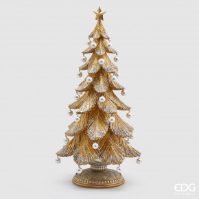 EDG - Enzo de Gasperi - Modello: Pino Poly - Decorazione natalizia alberello di natale Poly con perle grande - Colore: Oro - SKU: 685335-110 - Codice EAN: 8059824283825 