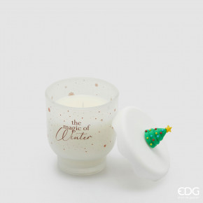 EDG - Enzo de Gasperi - Modello: Snowy - Decorazione natalizia per la tavola candela profumata - Colore: Bianco - SKU: 6100275AGRB - Codice EAN: 8059824544902 
