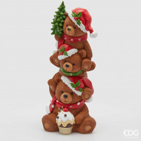 EDG - Enzo de Gasperi - Modello: Orso - Decoro per la tavola orsetti golosi con led - Colore: Marrone - SKU: 8100868A976 - Codice EAN: 8059824530356 