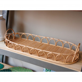 EDG - Enzo de Gasperi - Modello: Rattan - Vassoio rettangolare grande - Colore: Marrone - SKU: 8100723A976/G 