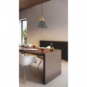 Maytoni - Modello: Bicones - Sospensione moderna industrial con base in legno e cono in metallo - Colore: Nero - Attacco Lampadina: E27 - 1 Lampadina - Watt 60W - Dimmerabile: NO - Grado di Protezione: IP20 - SKU: P359-PL-220-C - Codice EAN: 4251110020945 