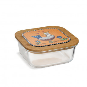 Egan - Modello: Cocoricò - Contenitore in vetro con coperchio in legno - Colore: Arancione - SKU: 228060 - Codice EAN: 8052278335423