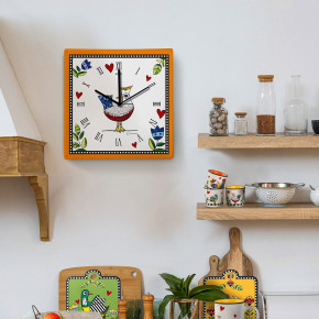 Egan - Modello: Cocoricò - Orologio da parete in ceramica dal design moderno - Colore: Arancione - SKU: 228039 - Codice EAN: 8052278331807