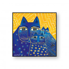 Egan - Modello: Laurel Burch - Quadretto da parete in tela dipinto a mano Gatto Giallo - Colore: Giallo - Tema Quadro: Array - Realizzazione Quadro: Dipinti su Tela - SKU: 174025 