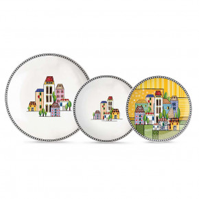 Egan - Modello: Paese Mio - Set 3 pezzi piatto fondo, piano e da dessert in ceramica - Colore: Giallo - SKU: 121067 - Codice EAN: 8055267588749