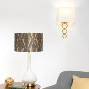 Elstead Lighting - Modello: Ria - Applique da parete moderna grande in acciaio con diffuosre in tessuto - Attacco Lampadina: E27 - 1 Lampadina - Watt 60W - Dimmerabile: NO - Grado di Protezione: IP20 - Classe Energetica: A - SKU: RIA-MEDIUM 