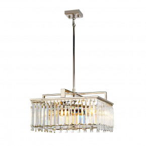 Elstead Lighting - Modello: Aries - Lampada a sospensione moderna grande in acciaio e diffusore in vetro a 4 luci - Colore: Nichel - Attacco Lampadina: E27 - 4 Lampadine - Watt 60W - Dimmerabile: NO - Grado di Protezione: IP20 - Classe Energetica: A - SKU: ARIES-4P-L - Codice EAN: 5024005377511 