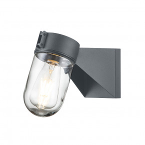 Elstead Lighting - Modello: Portofino - Lampada da parete per esterno struttura in accciaio con diffusore in vetro - Colore: Grigio - Attacco Lampadina: E27 - 1 Lampadina - Watt 60W - Dimmerabile: NO - Grado di Protezione: IP44 - Classe Energetica: A+ - SKU: PORTOFINO - Codice EAN: 5024005004585 