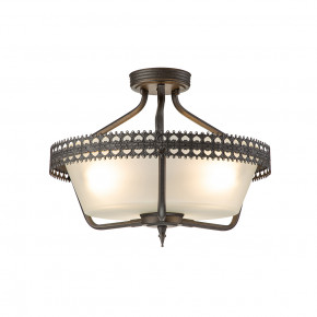 Elstead Lighting - Modello: Crown - Lampada da soffitto dal design struttura rustica in acciaio diffusore in vetro - Colore: Metallo Spazzolato - Attacco Lampadina: E27 - 3 Lampadine - Watt 60W - Dimmerabile: NO - Grado di Protezione: IP20 - Classe Energetica: A - SKU: CROWN-SF - Codice EAN: 5024005315513 