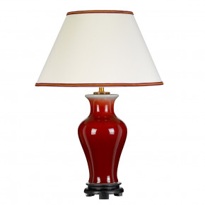 Elstead Lighting - Modello: Majin - Lampada da tavolo grande moderna in ceramica con paralume in tessuto - Colore: Rosso - Attacco Lampadina: E27 - 1 Lampadina - Watt 60W - Dimmerabile: NO - Grado di Protezione: IP20 - Classe Energetica: A - SKU: DL-MAJIN-TL-OXB - Codice EAN: 5024005255406 