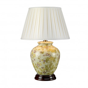 Elstead Lighting - Modello: Yellow Flowers - Lampada da tavolo in ceramica con paralume in tessuto dal design orientale - Colore: Giallo - Attacco Lampadina: E27 - 1 Lampadina - Watt 60W - Dimmerabile: NO - Grado di Protezione: IP20 - Classe Energetica: A - SKU: YELLOWFLOWERS-TL - Codice EAN: 5024005370918 