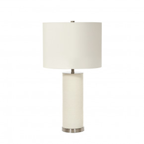 Elstead Lighting - Modello: Ripple - Lampada da tavolo in porcellana dalle linee moderne paralume in tessuto - Attacco Lampadina: E27 - 1 Lampadina - Watt 60W - Dimmerabile: NO - Grado di Protezione: IP20 - Classe Energetica: A - SKU: RIPPLE-TL 