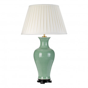 Elstead Lighting - Modello: Dalian - Lampada da tavolo moderna con struttura in ceramica con paralume in tessuto - Colore: Verde Acqua - Attacco Lampadina: E27 - 1 Lampadina - Watt 60W - Dimmerabile: NO - Grado di Protezione: IP20 - Classe Energetica: A - SKU: DL-DALIAN-TL - Codice EAN: 5024005259404 