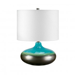 Elstead Lighting - Modello: Laguna - Lampada da tavolo moderna con struttura in ceramica con paralume in tessuto - Colore: Turchese - Attacco Lampadina: E27 - 1 Lampadina - Watt 60W - Dimmerabile: NO - Grado di Protezione: IP20 - Classe Energetica: A - SKU: LAGUNA-TL-SM - Codice EAN: 5024005367710 