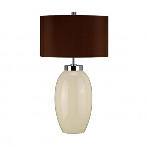 Elstead Lighting - Modello: Victor - Lampada da tavolo moderna in ceramica con paralume in tessuto - Attacco Lampadina: E27 - 1 Lampadina - Watt 60W - Dimmerabile: NO - Grado di Protezione: IP20 - Classe Energetica: A - SKU: VICTOR-SM-TL
