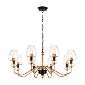 Elstead Lighting - Modello: Armand - Lampadario moderno grande struttura in acciaio e 8 diffusori in vetro - Colore: Ottone - Attacco Lampadina: E14 - 8 Lampadine - Watt 40W - Dimmerabile: NO - Grado di Protezione: IP20 - Classe Energetica: A - SKU: DL-ARMAND8-AB - Codice EAN: 5024005377917