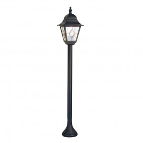 Elstead Lighting - Modello: Norfolk - Lampione da giardino con struttura rustica in alluminio e vetro - Colore: Nero - Attacco Lampadina: E27 - 1 Lampadina - Watt 100W - Dimmerabile: NO - Grado di Protezione: IP44 - Classe Energetica: A - SKU: NR4-BLK - Codice EAN: 5024005415107 