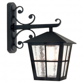 Elstead Lighting - Modello: Canterbury - Lanterna da parete grande struttura a braccio in alluminio e diffusore in vetro - Colore: Nero - Attacco Lampadina: E27 - 1 Lampadina - Watt 100W - Dimmerabile: NO - Grado di Protezione: IP44 - Classe Energetica: A - SKU: BL52M-BLACK - Codice EAN: 5024005238805 
