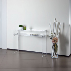 Emporium - Modello: Armonia - Consolle per ingresso in plexiglass grande con mensola dal design moderno - Colore: Trasparente - SKU: E120186006 - Codice EAN: 8023289257929 