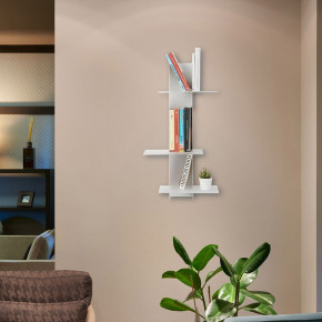 Emporium - Modello: Elib - Libreria da parete piccola con struttura in metallo bianca dal design moderno - SKU: E120115