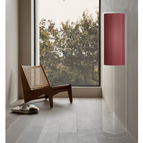 Emporium - Modello: Suri - Piantana con struttura in plexiglass trasparente e diffusore in tessuto - Attacco Lampadina: Led Integrato - 2 Lampadine - Watt 10W - Lumen 1200 - Dimmerabile: NO - Gradi Kelvin 3000k Luce Calda - Grado di Protezione: IP40 - SKU: E120091 