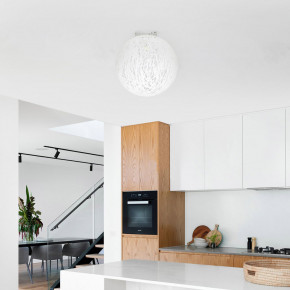 Emporium - Modello: Reload - Plafoniera moderna con diffusore a boccia grande in plexiglass intrecciato - Attacco Lampadina: E27 - 1 Lampadina - Watt 70W - Dimmerabile: NO - Grado di Protezione: IP20 - SKU: E120061 