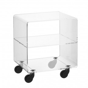 Emporium - Modello: Andy - Tavolino da solotto a 2 piani con struttura in plexiglass e ruote - Colore: Trasparente - SKU: E120179006 - Codice EAN: 8023289984115 