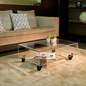 Emporium - Modello: Andy - Tavolino da solotto medio con struttura in plexiglass e ruote - Colore: Trasparente - SKU: E120178006 - Codice EAN: 8023289983118 