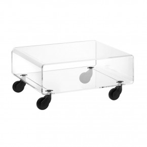 Emporium - Modello: Andy - Tavolino da solotto piccolo con struttura in plexiglass e ruote - Colore: Trasparente - SKU: E120177006 - Codice EAN: 8023289982111 