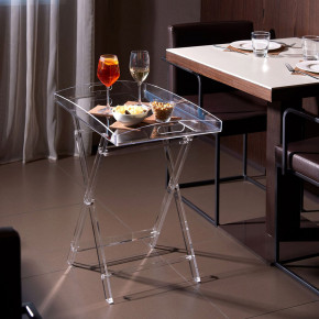 Emporium - Modello: Cavalletto - Tavolino pieghievole da solotto con vassoio in plexiglass dal design moderno - SKU: E120193 