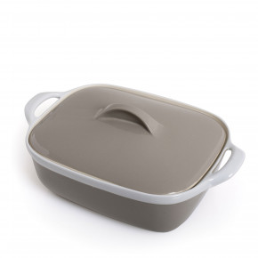 Evviva - Modello: Bilbao - Casseruola in ceramica con coperchio teglia da forno elegante e resistente - Colore: Tortora - SKU: EVV-4762 