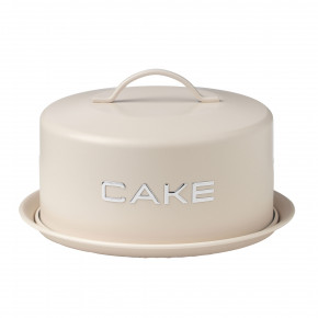 Evviva - Modello: Vintage - Porta torta in metallo con coperchio contenitore elegante per conservare dolci - Colore: Avorio - SKU: EVV-5781 - Codice EAN: 8053617692498 