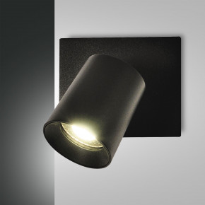 Fabas Luce - Modello: Modo - Applique da parete con singolo faretto orientabile dal design moderno - Colore: Nero - Attacco Lampadina: GU10 - 1 Lampadina - Watt 35W - Dimmerabile: NO - Grado di Protezione: IP20 - SKU: 3451-81-101