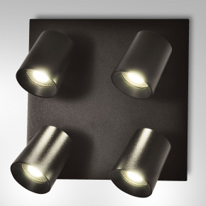 Fabas Luce - Modello: Modo - Faretto da soffitto con quattro faretti orientabili dal design moderno - Colore: Nero - Attacco Lampadina: GU10 - 4 Lampadine - Watt 35W - Dimmerabile: NO - Grado di Protezione: IP20 - SKU: 3451-84-101
